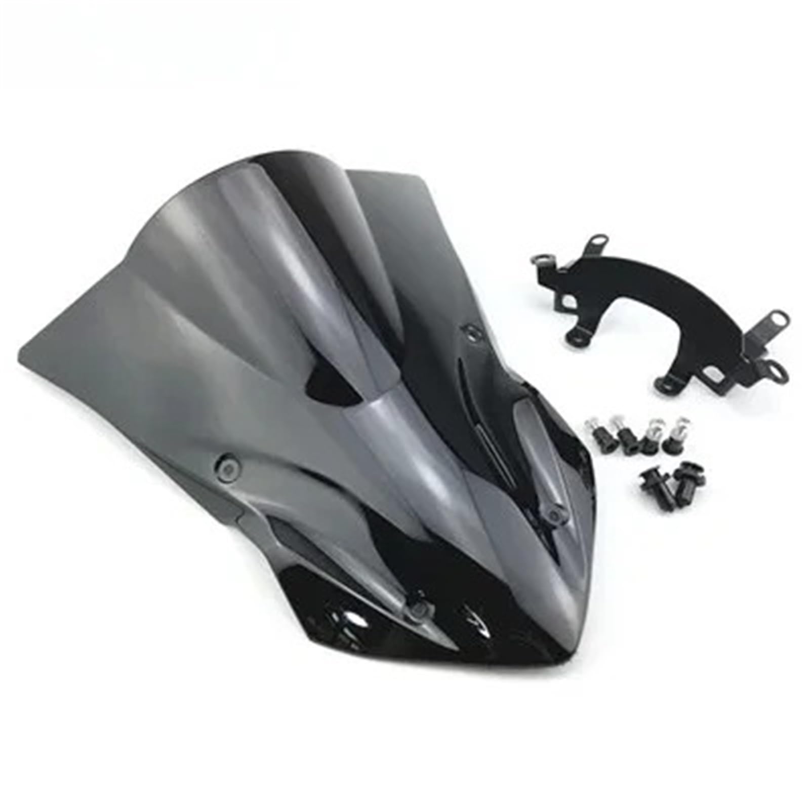 Motorrad Wind Luftabweiser Für Kawasaki Für Z900 2017-2019 Windschutzscheibe Windschutz Teile Motorrad Double Bubble Bildschirm Zubehör Windschild Spoiler(Black) von BTHMGBAE