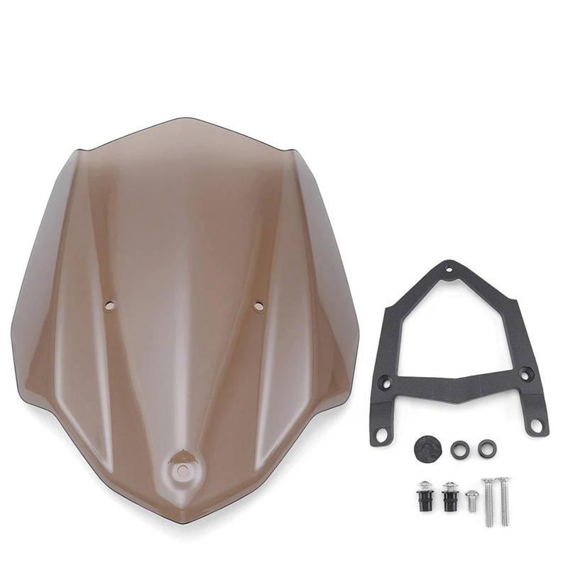 Motorrad Wind Luftabweiser Für MT-03 Für FZ-03 2016-2019 Windschutzscheibe Windschutz Motorrad Windabweiser Windschild Spoiler(Brown) von BTHMGBAE