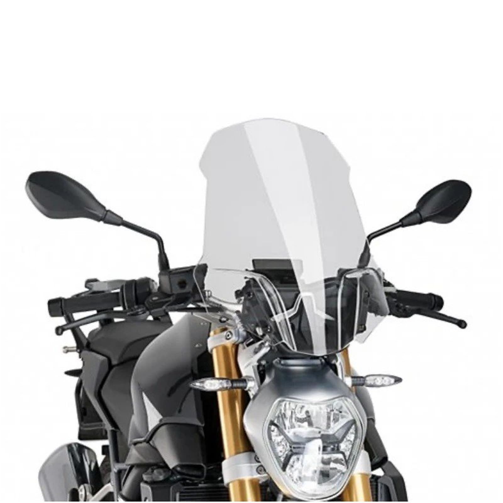 Motorrad Wind Luftabweiser Für R1200R 2015-2018 Motorrad Windschutzscheibe Windschutz Winddicht Bildschirm Front Glas Viser Windschild Spoiler(Transparent) von BTHMGBAE