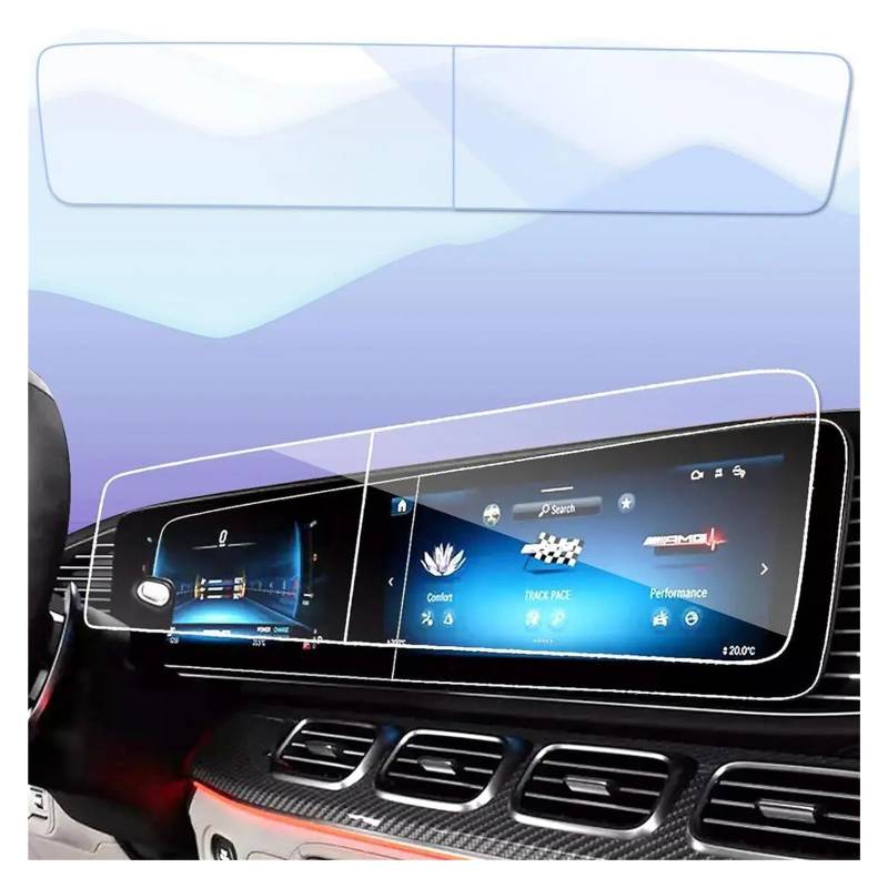 Navigation Displayschutzfolie Für Benz 2020 2021 2022 2023 2024 Für Benz Für GLE Für GLS 350 450 Displayschutzfolie 2 Stück Navigation Panzerglas Schutzfolie von BTHMGBAE