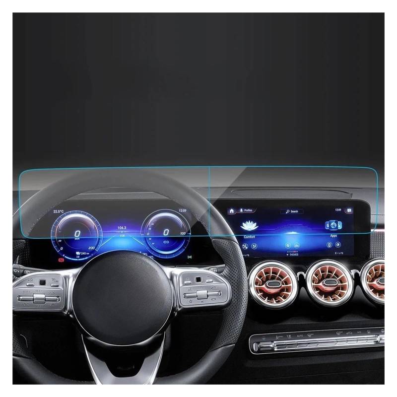 Navigation Displayschutzfolie Für Benz Für EQB 2023 Auto Aufkleber Screen Protector Navigator Display Gehärtetem Glas Schutz Film Auto Zubehör Navigation Panzerglas Schutzfolie(Blue) von BTHMGBAE