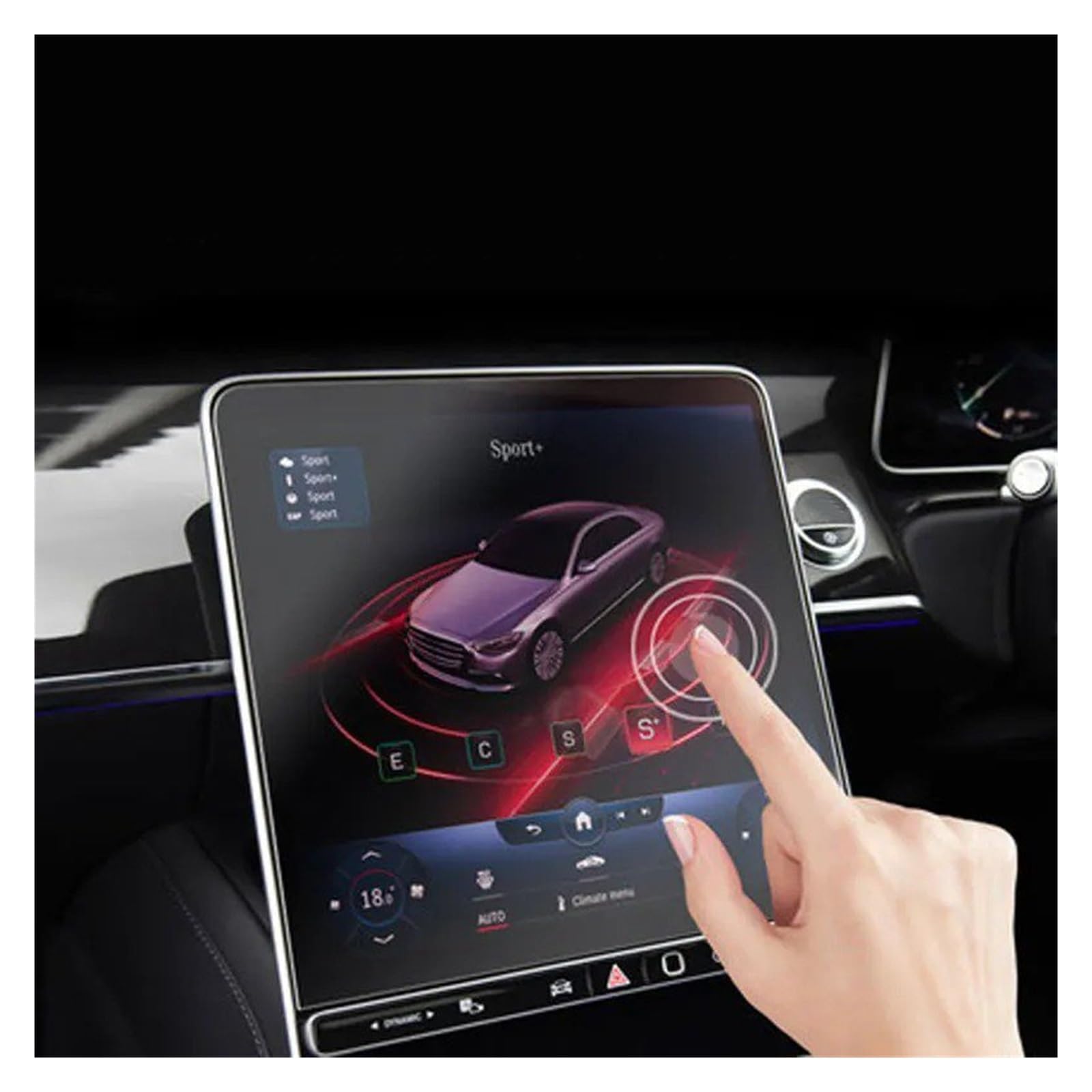 Navigation Displayschutzfolie Für Benz S Für KLASSE Für W223 2021 Gehärtetes Glas Screen Protector 12,8 Zoll Auto Navigation Navigation Panzerglas Schutzfolie(for GPS) von BTHMGBAE