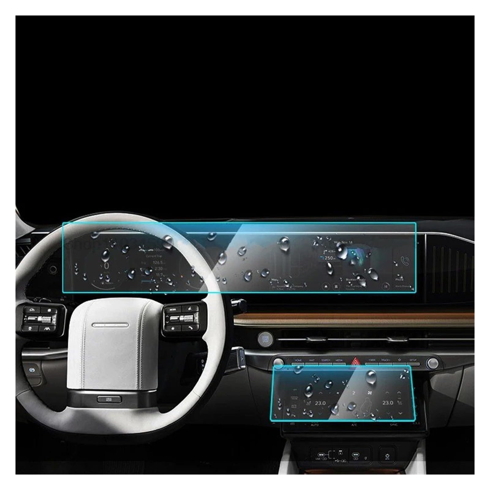 Navigation Displayschutzfolie Für Hyundai Für Grandeur 2023 2024 Screen Protector Film Auto Radio GPS Navigation Klimaanlage Innen Zubehör Navigation Panzerglas Schutzfolie von BTHMGBAE