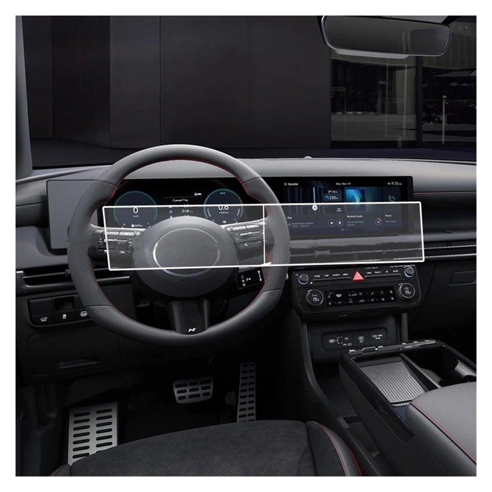 Navigation Displayschutzfolie Für Hyundai Für Tucson 2024 Gehärtetem Glas Screen Protector Film 12,3 Zoll GPS Navigation Und Dashboard Anti-Scratch Navigation Panzerglas Schutzfolie von BTHMGBAE