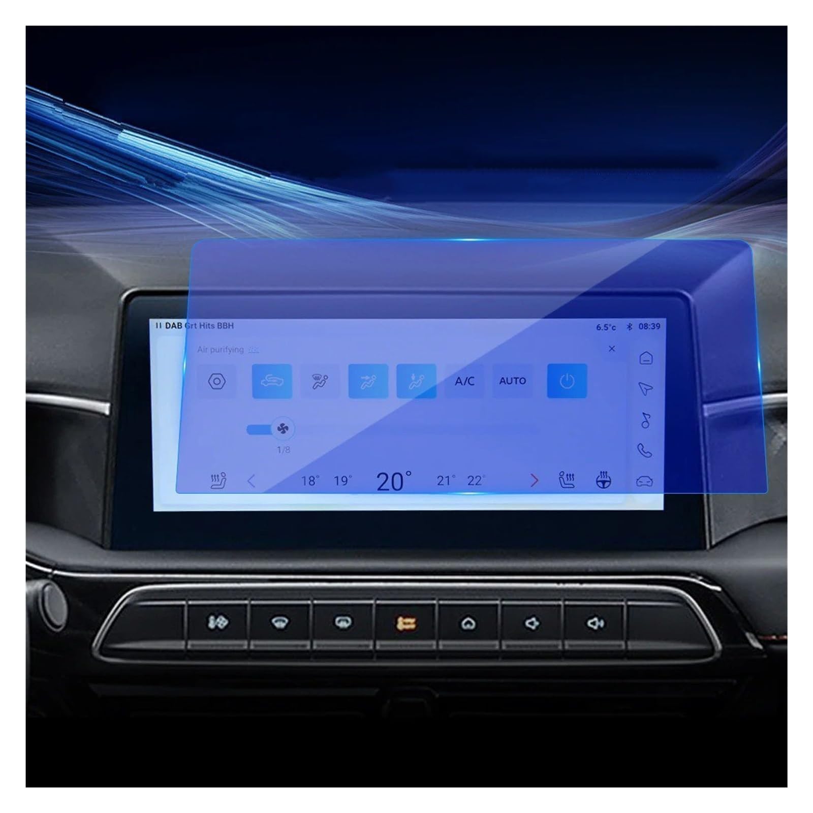 Navigation Displayschutzfolie Für MG 3 2023 2024 Carplay Screen Protector Gehärtetem Glas Schutz Film Navigator Schutz Auto Aufkleber Auto Navigation Panzerglas Schutzfolie(for 23 Blue) von BTHMGBAE