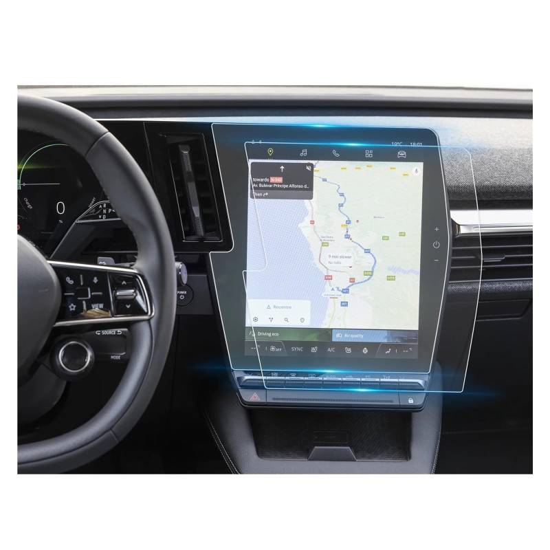 Navigation Displayschutzfolie Für Megane Für E-Tech Für Austral 2023 Nano Screen Protector Auto Navigation Instrument Display Auto Innen Megane Zubehör Navigation Panzerglas Schutzfolie(12-Inch) von BTHMGBAE