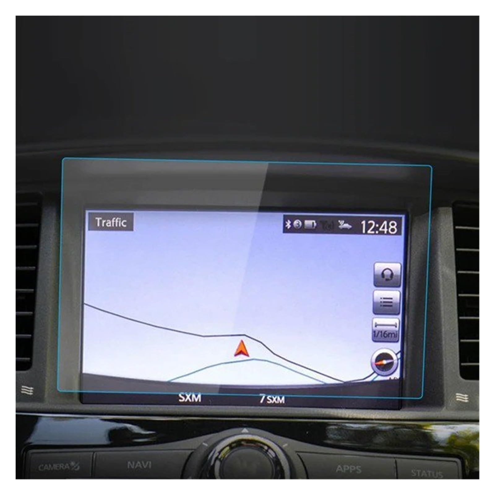 Navigation Displayschutzfolie Für Nissan Für Patrol Für Armada 2023 Auto Screen Protector Gehärtetem Glas Schutz Film Navigator Schutz Aufkleber Navigation Panzerglas Schutzfolie(16-21 Blue) von BTHMGBAE