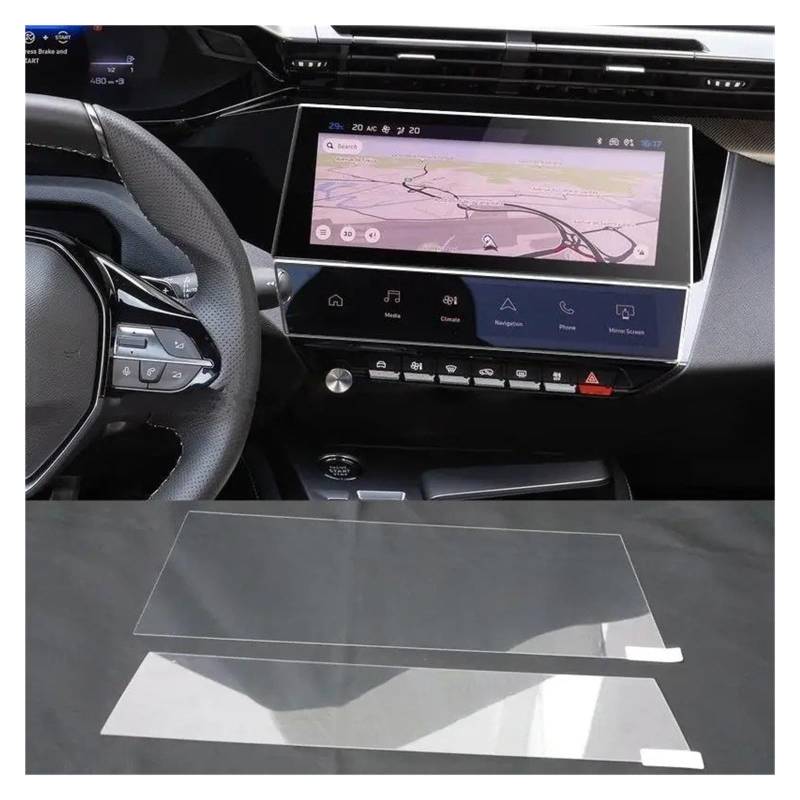 Navigation Displayschutzfolie Für Peugeot Für 308 Für 408 GT 2023 Gehärtetem Glas Screen Protector 10 Zoll Auto GPS Film LCD Bildschirm Anti-scratch-Film Navigation Panzerglas Schutzfolie(Gps-air prot von BTHMGBAE