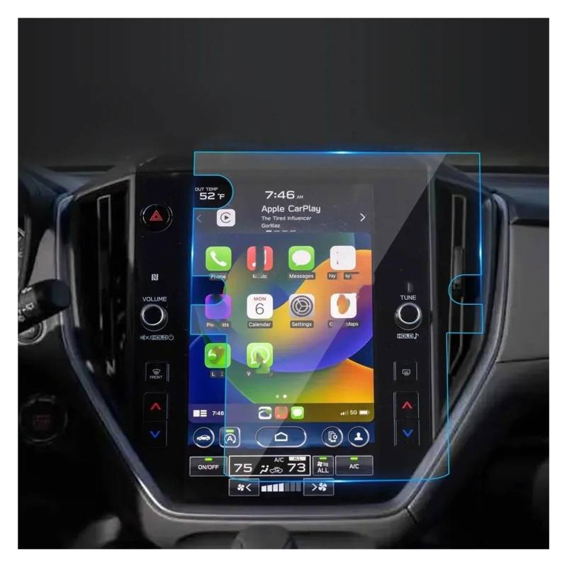 Navigation Displayschutzfolie Für Subaru Für Crosstrek 2021-2024 11,6 Zoll Screen Protector Navigator Schutz Gehärtetes Glas Schutz Film Auto Aufkleber Navigation Panzerglas Schutzfolie(24 Blue) von BTHMGBAE