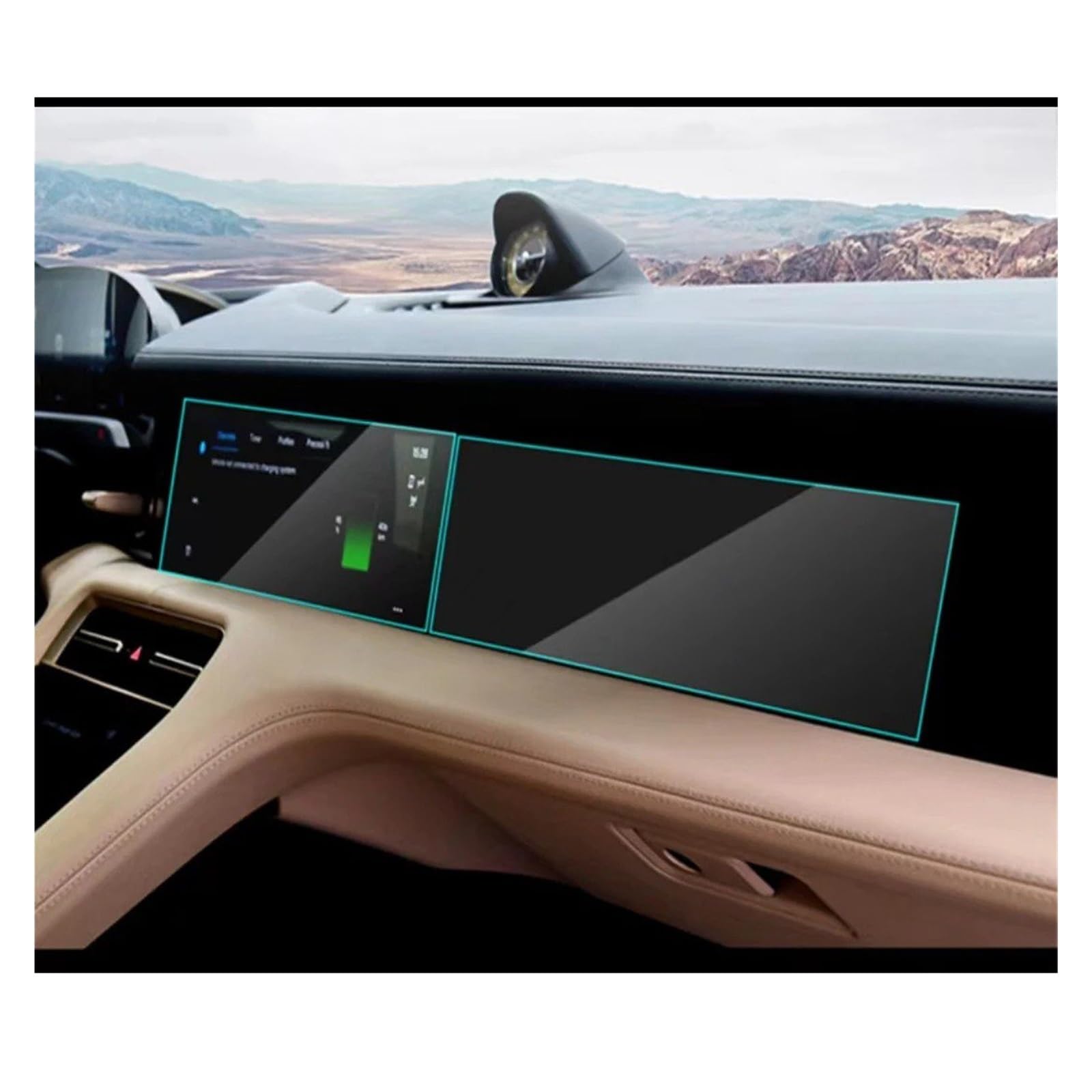 Navigation Displayschutzfolie Für Taycan 2020–2022 Auto-LCD-GPS-Navigation Gehärtetes Glas Und Armaturenbrett-Bildschirmschutzfolie Navigation Panzerglas Schutzfolie(Multimedia 2pcs) von BTHMGBAE