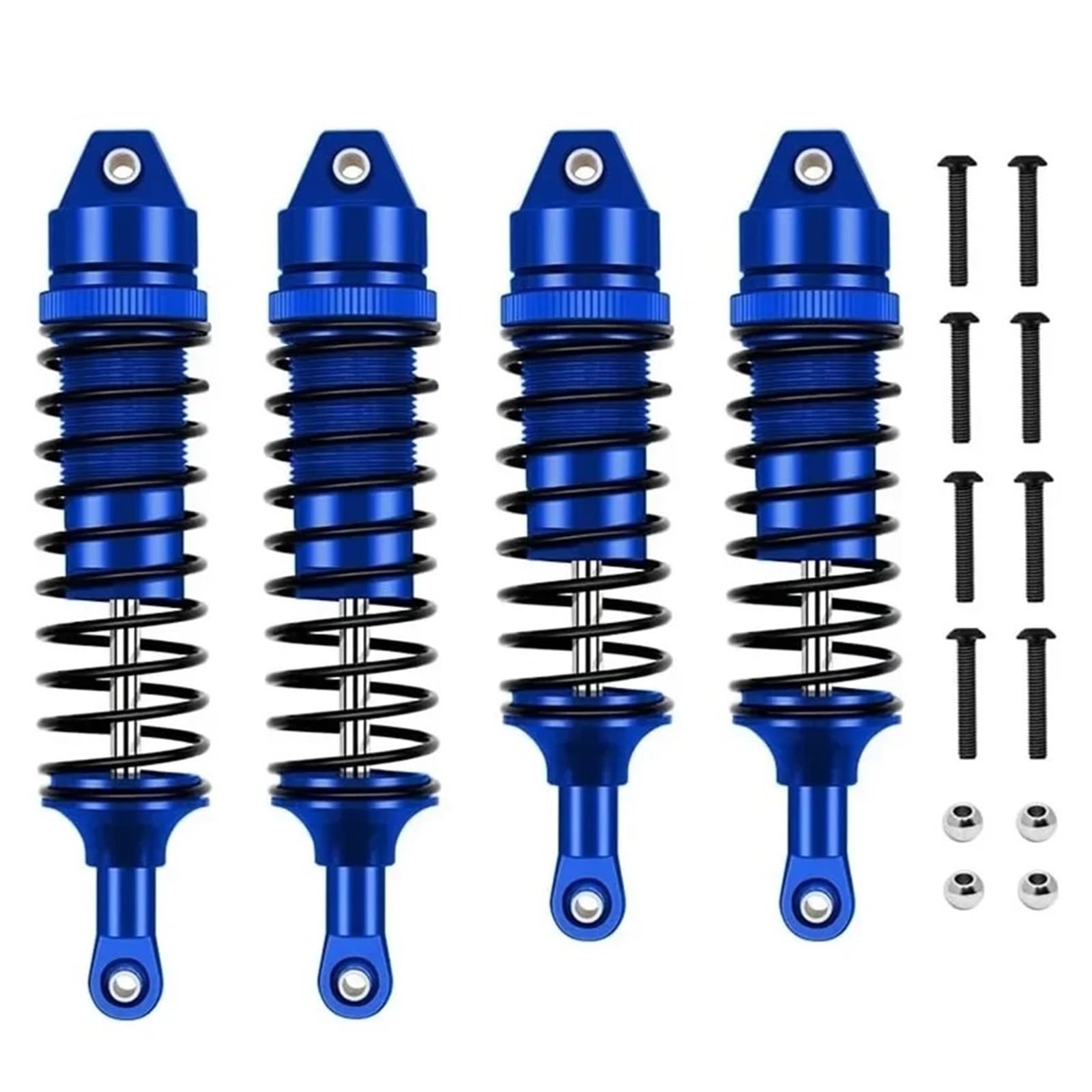 Stoßdämpfer Autos Für Traxxas Für Slash 4X4 VXL 2WD Für Rustler Für Stampede Für Hoss 1/10 RC Auto Upgrade Teile Metall Vorne Und Hinten Stoßdämpfer Auto Lenkungsdämpfer(Blue) von BTHMGBAE