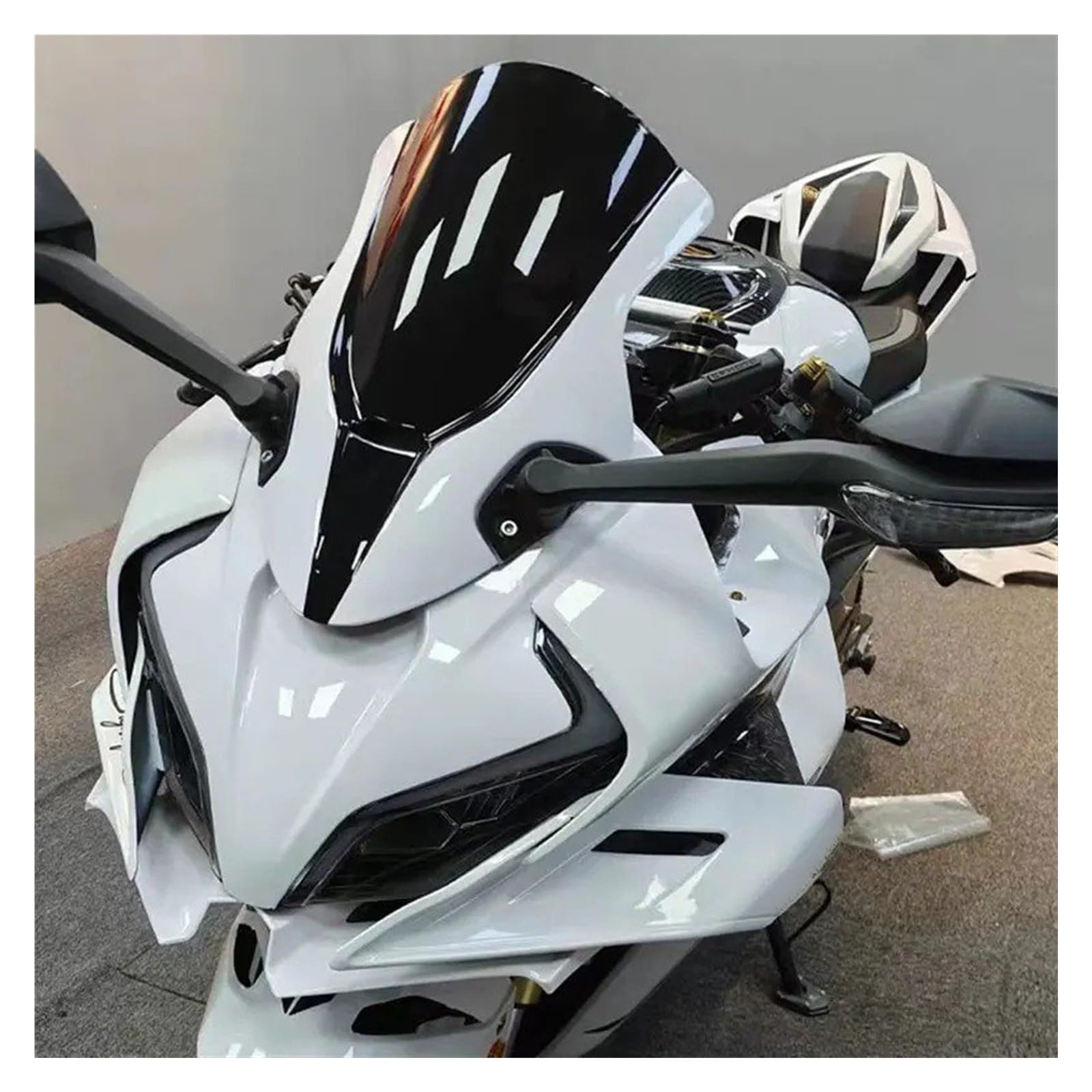 Windschild Motorrad Für CFMOTO 450SR Racing Windschutzscheibe Double Bubble Windschutzscheibe Bildschirm Windschutzscheibe Frontverkleidung Winglets Aerodynamische Flügel Deflektor Windschutzscheibe(W von BTHMGBAE