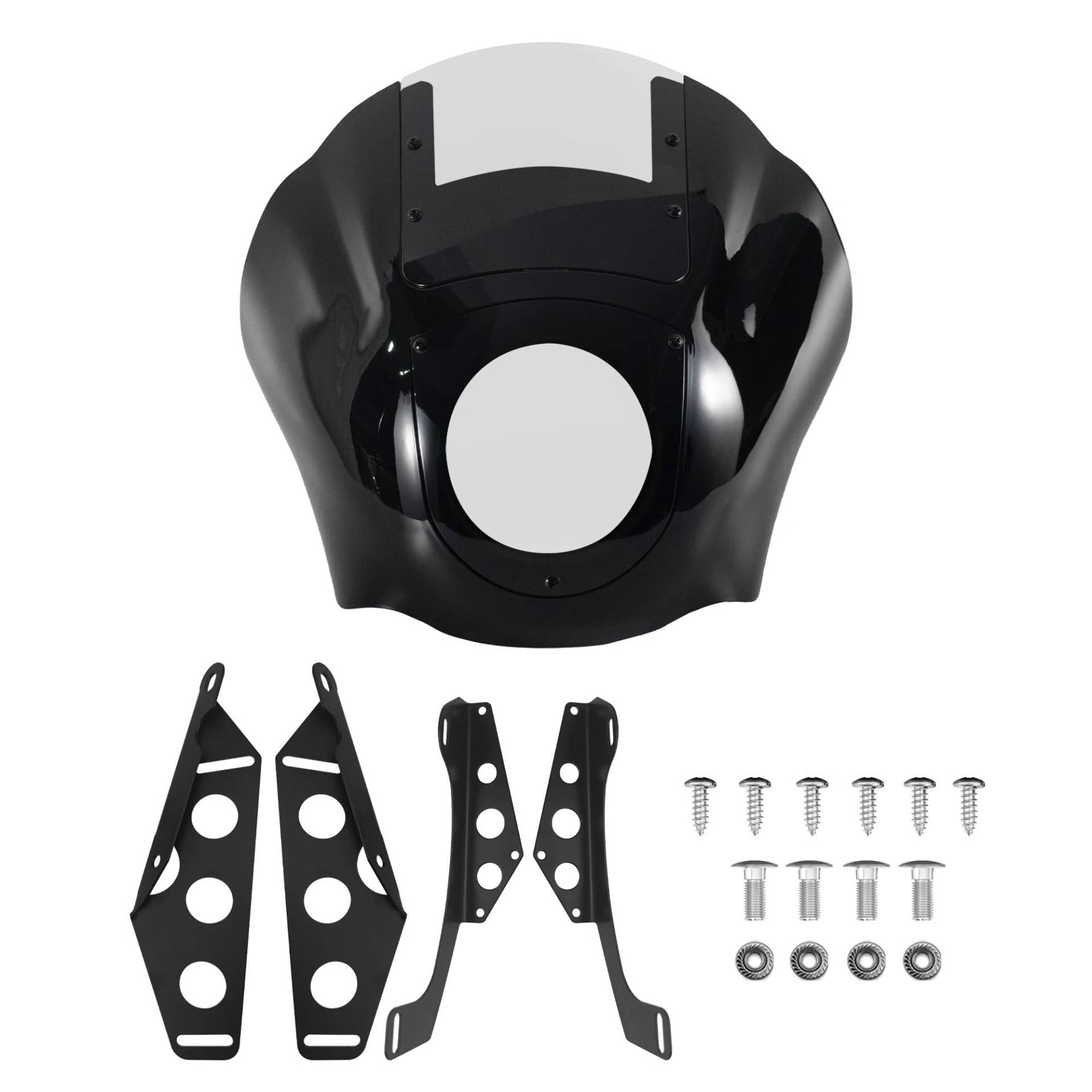 Windschild Motorrad Für FXR 1986-1994 Und Für Dyna 1995-2005 Motorrad Fairng Windschutzscheibe Kit Windschutzscheibe Schwarz ABS Viertel Verkleidung PC Wind Deflektor Windschutzscheibe(6006-clear wind von BTHMGBAE