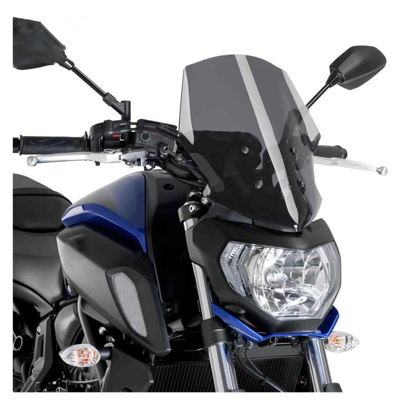 Windschild Motorrad Für FZ07 Für MT-07 Für MT07 2018 2019 2020 Motorrad Windschutzscheibe Windschutzscheibe Deflektor Spoiler Deflektor Windschutzscheibe(Dark Grey) von BTHMGBAE