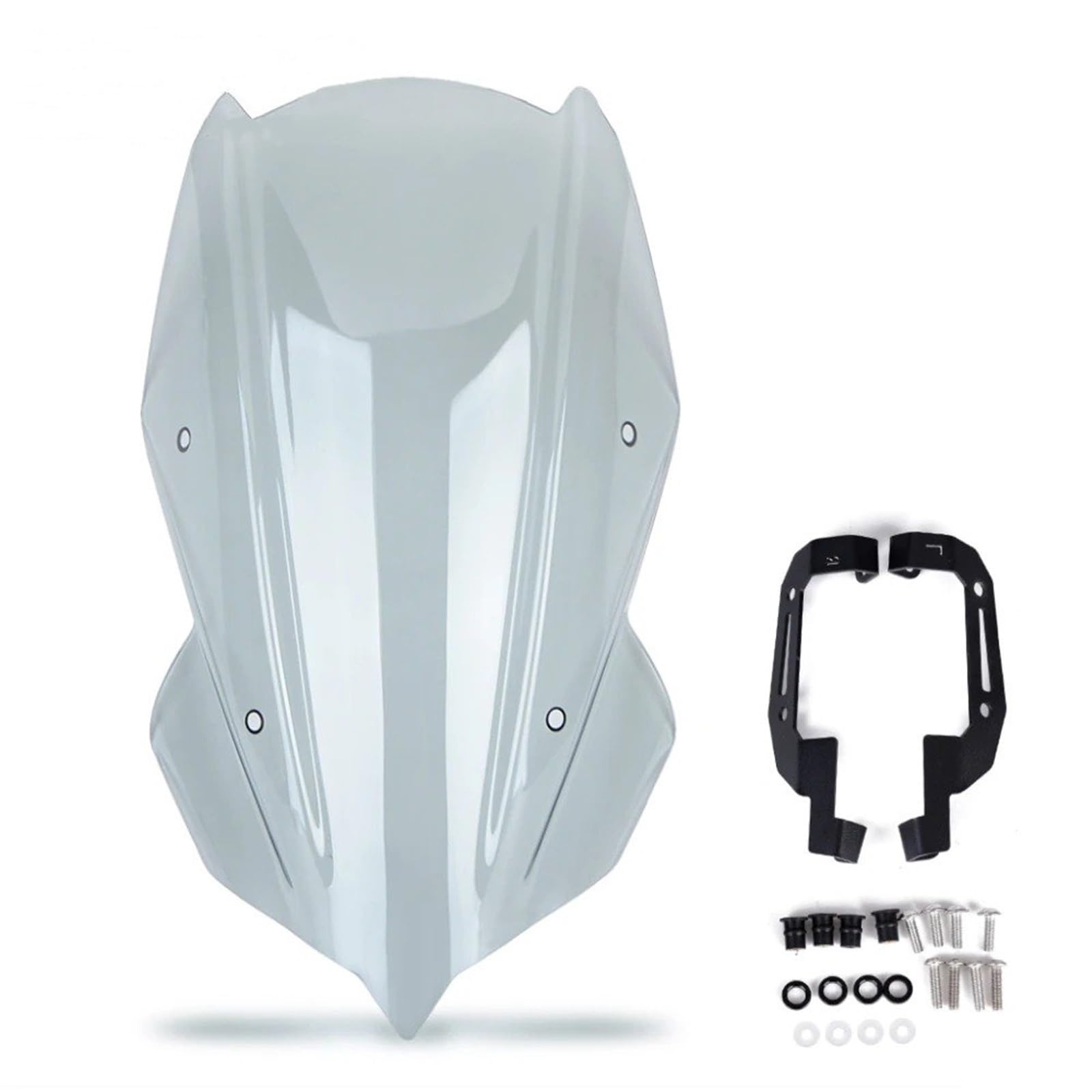 Windschild Motorrad Für Kawasaki Für Z250 Für Z400 Z 250 400 2019 2020 2021 2022 2023 2024 Z250 ABS Windschutzscheibe Windschutz Motorrad Mit Halterung Deflektor Windschutzscheibe(Grey) von BTHMGBAE