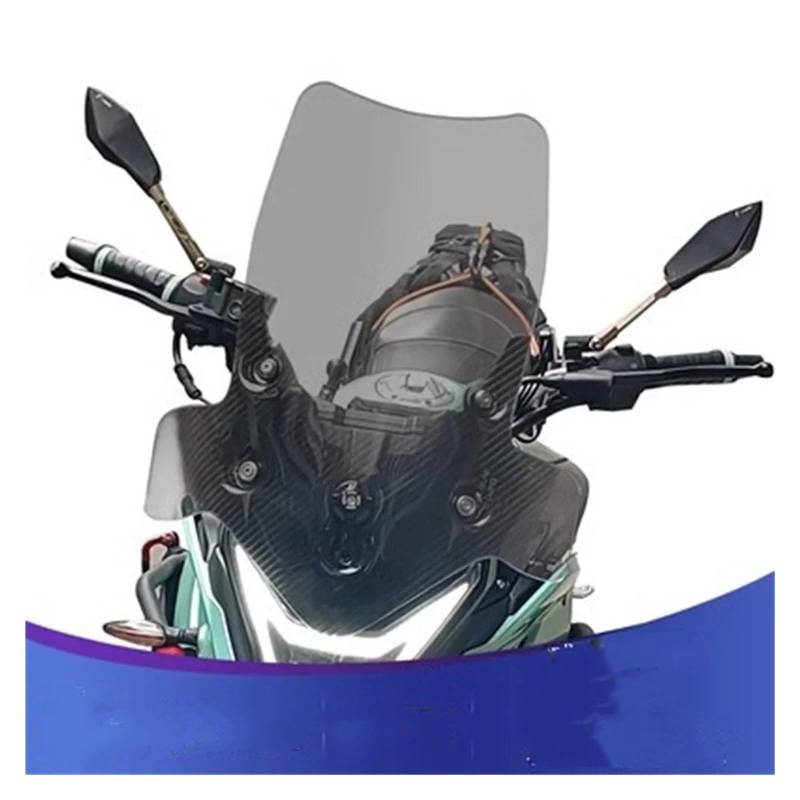 Windschild Motorrad Für Loncin Für VOGE 300DS Für DS300 Motorrad Windschutzscheibe Modifizierte Windschutzscheibe Modifizierte Frontscheibe Deflektor Windschutzscheibe(Add 10cm Smoke Grey A) von BTHMGBAE