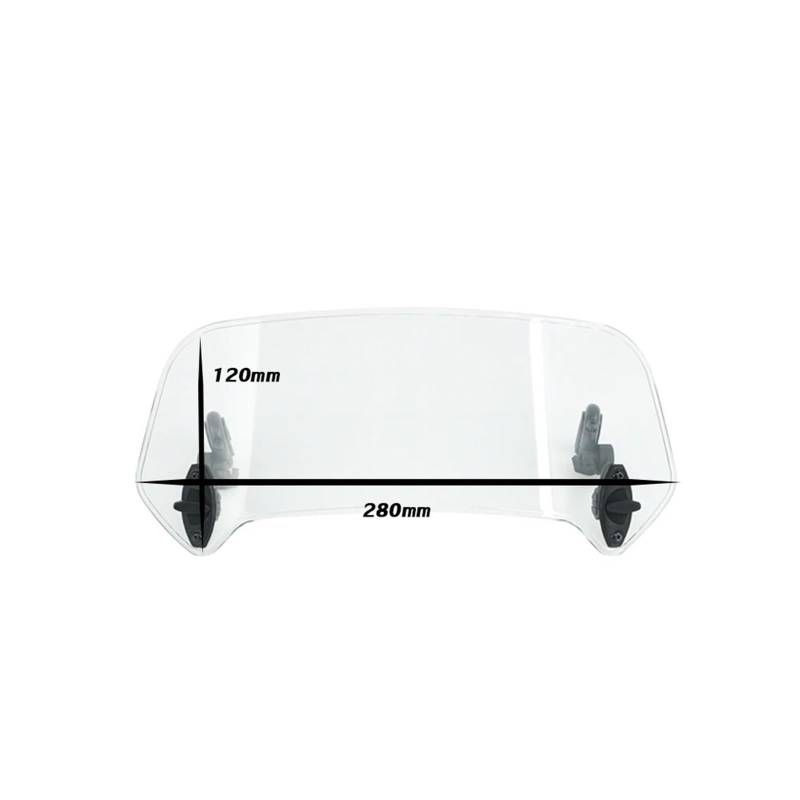 Windschild Motorrad Für R1200GS Für Kawasaki Motorrad Einstellbare Windschutz Windabweiser Spoiler Verlängerung Windschutzscheibe Deflektor Windschutzscheibe(Mini Clear) von BTHMGBAE