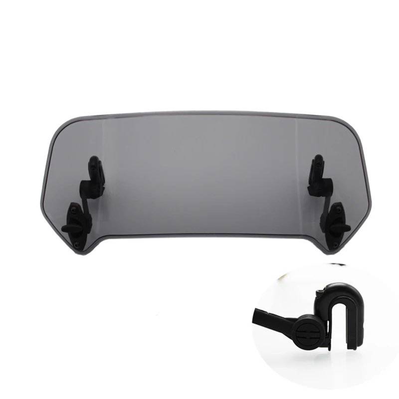 Windschild Motorrad Für Universal Motorrad Risen Einstellbare Wind Bildschirm Verlängerung Windschutzscheibe Spoiler Air Deflektor Deflektor Windschutzscheibe(B Large Smoked) von BTHMGBAE