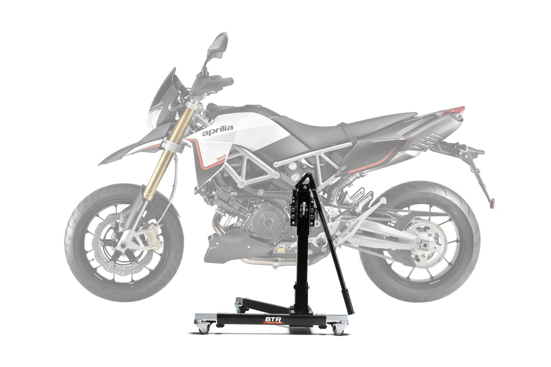 Zentralständer EVOLIFT® für Aprilia SMV 750 Dorsoduro 08-16 Black Ops Edition (Grundfarbe: Schwarz) von BTR Born to Ride