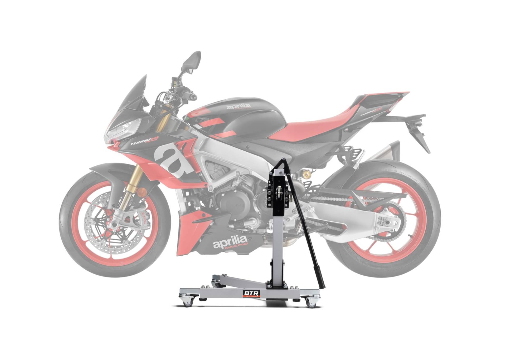 Zentralständer EVOLIFT® für Aprilia Tuono V4 1100 RR/Factory 15- Shadow Edition (Grundfarbe: Grau) von BTR Born to Ride