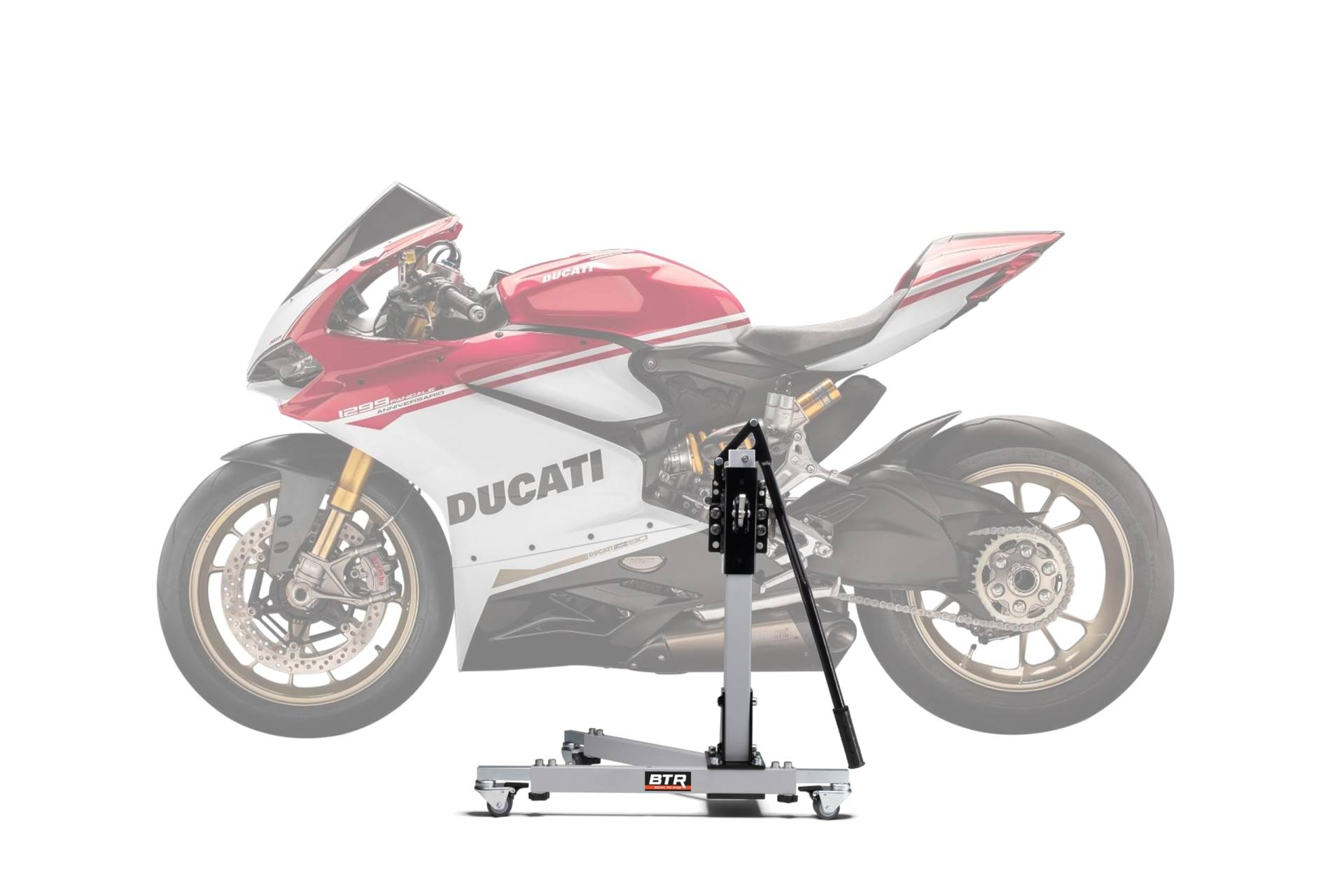 Zentralständer EVOLIFT® für Ducati 1299 Panigale/S 15-17 Shadow Edition (Grundfarbe: Grau) 2-Pin-Lösung von BTR Born to Ride