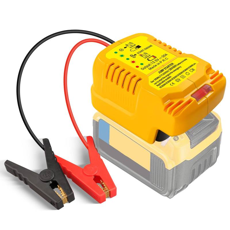 BTRUI Auto Jump Starter Adapter für DeWalt 18V Akku, 11AWG Kabel umwandeln zu Jumper Starter Automotive Booster, Jump kit Kabel für Autobatterie (NO Batterie) von BTRUI