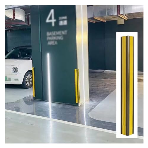 Eckgaragen-Wandschutz, Parkplatzschutz, 1 cm dick, hohl, All-in-One-Aluminiumsäule für Lager, reflektierender Boden-, Garagenwand-Eckenschutz (Gelb, 10 Stück) von BTYQKZVPM