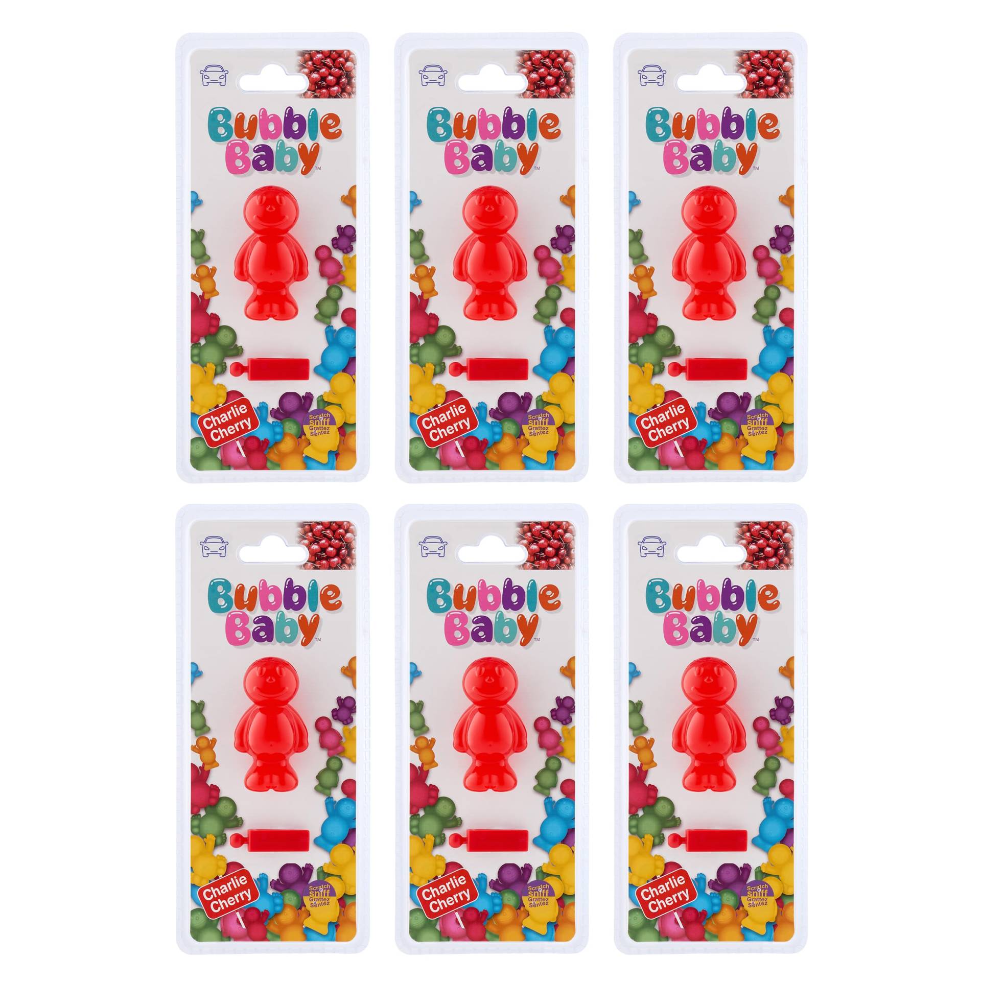 BUBBLEBABY Auto-Lufterfrischer mit 3D-Belüftungsöffnung/Clip und Kirschduft (6er-Pack) von BUBBLEBABY