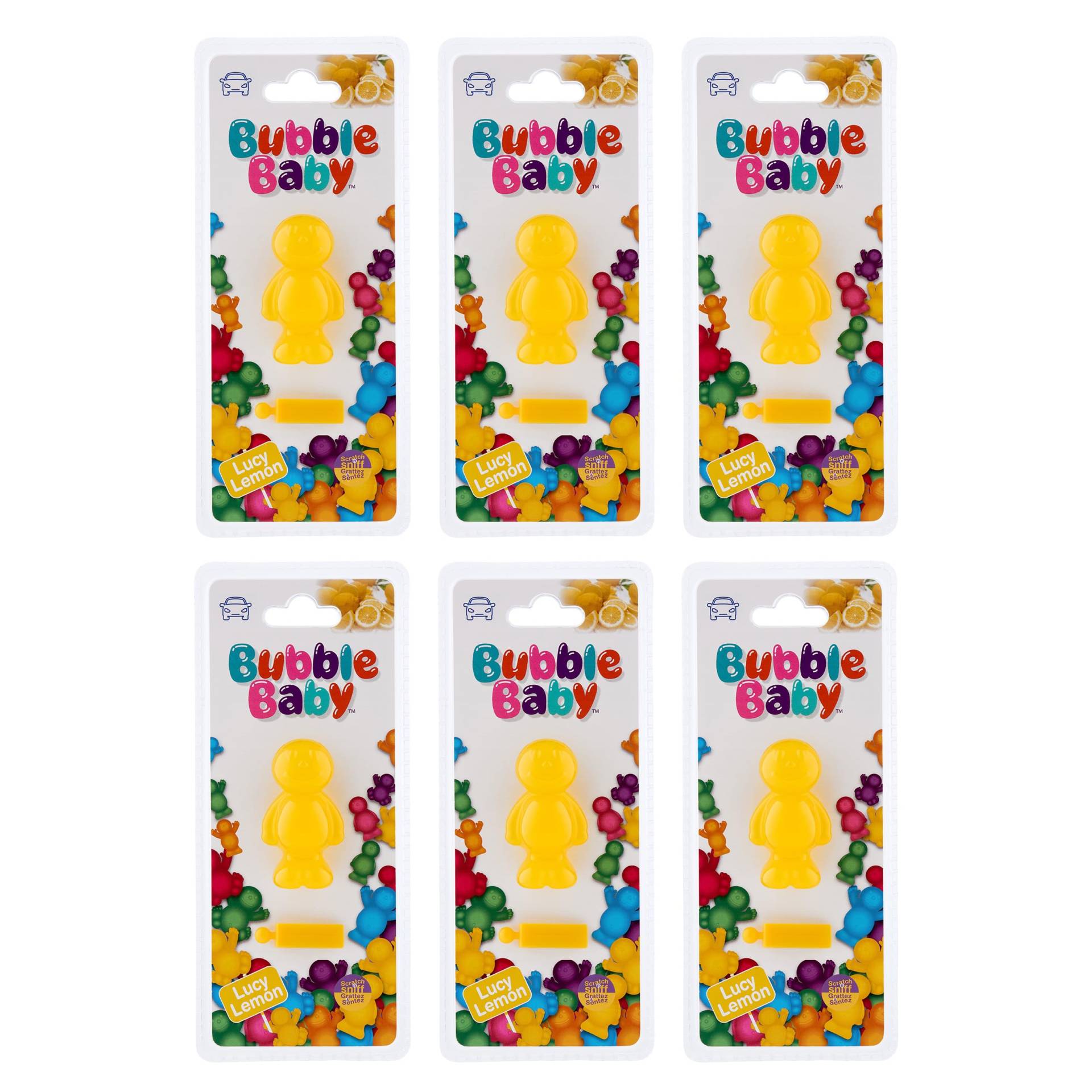 BUBBLEBABY Auto-Lufterfrischer mit 3D-Belüftungsöffnung/Clips und Zitronenduft (6er-Pack) von BUBBLEBABY