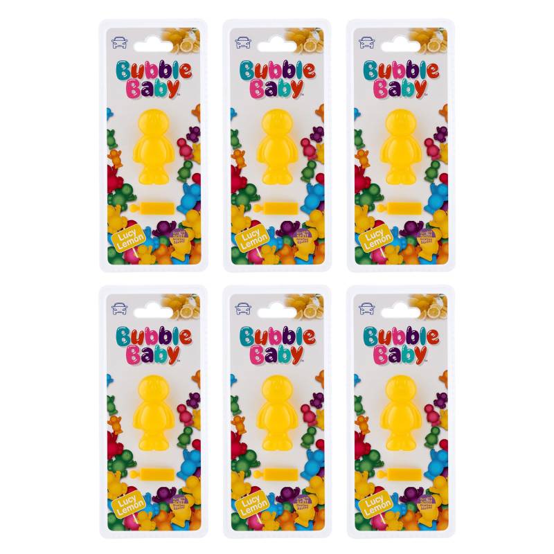 BUBBLEBABY Auto-Lufterfrischer mit 3D-Belüftungsöffnung/Clips und Zitronenduft (6er-Pack) von BUBBLEBABY