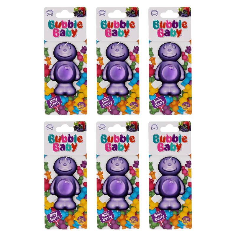 BUBBLEBABY Auto-Lufterfrischer und Geruchsbeseitiger, Beerenduft (6er-Pack) von BUBBLEBABY