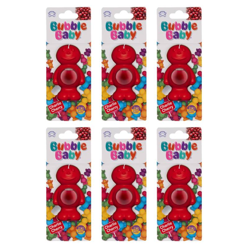 BUBBLEBABY Auto-Lufterfrischer und Geruchsbeseitiger, Kirschduft (6er-Pack) von BUBBLEBABY