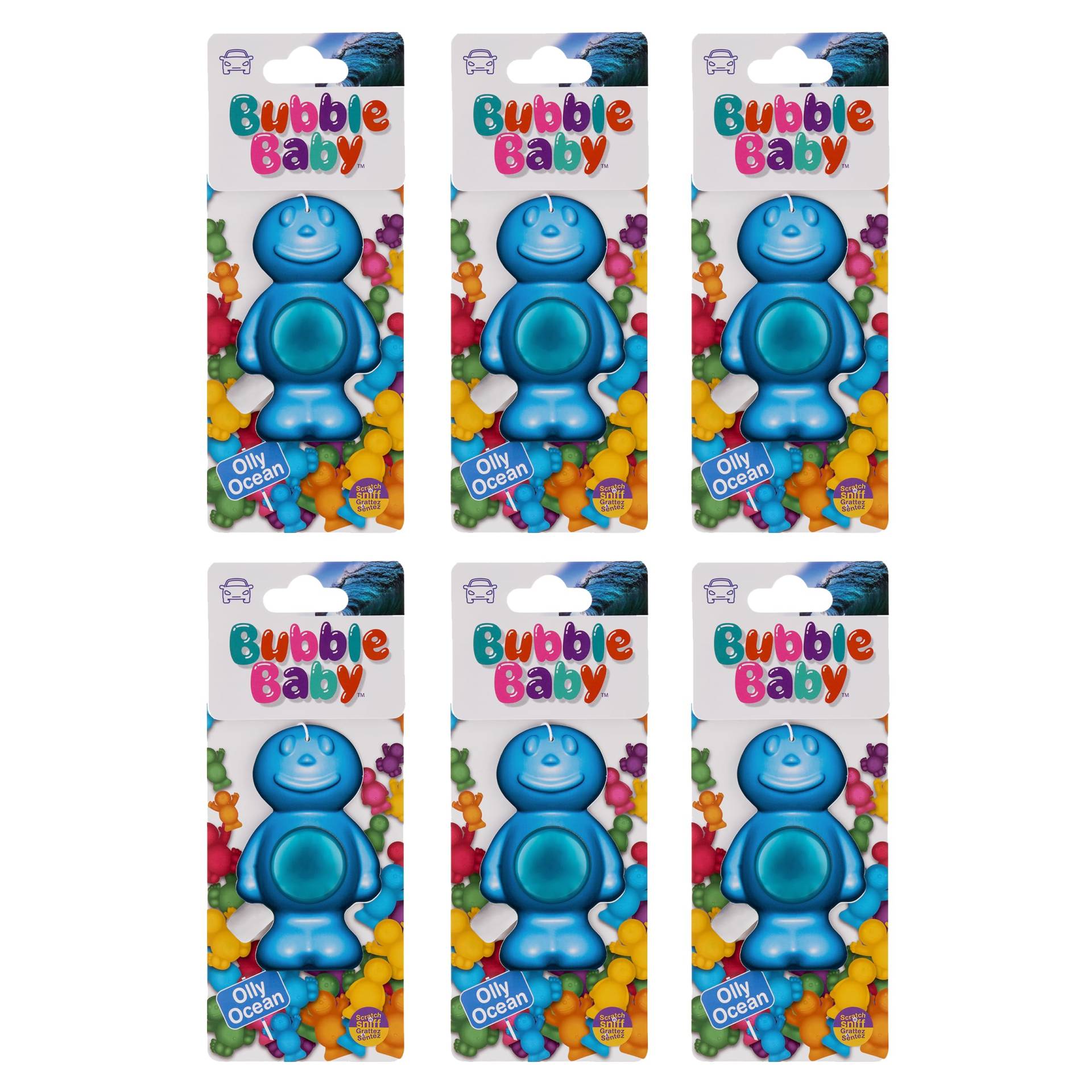 BUBBLEBABY Auto-Lufterfrischer und Geruchsbeseitiger, Ocean Spa-Parfüm (6er-Pack) von BUBBLEBABY