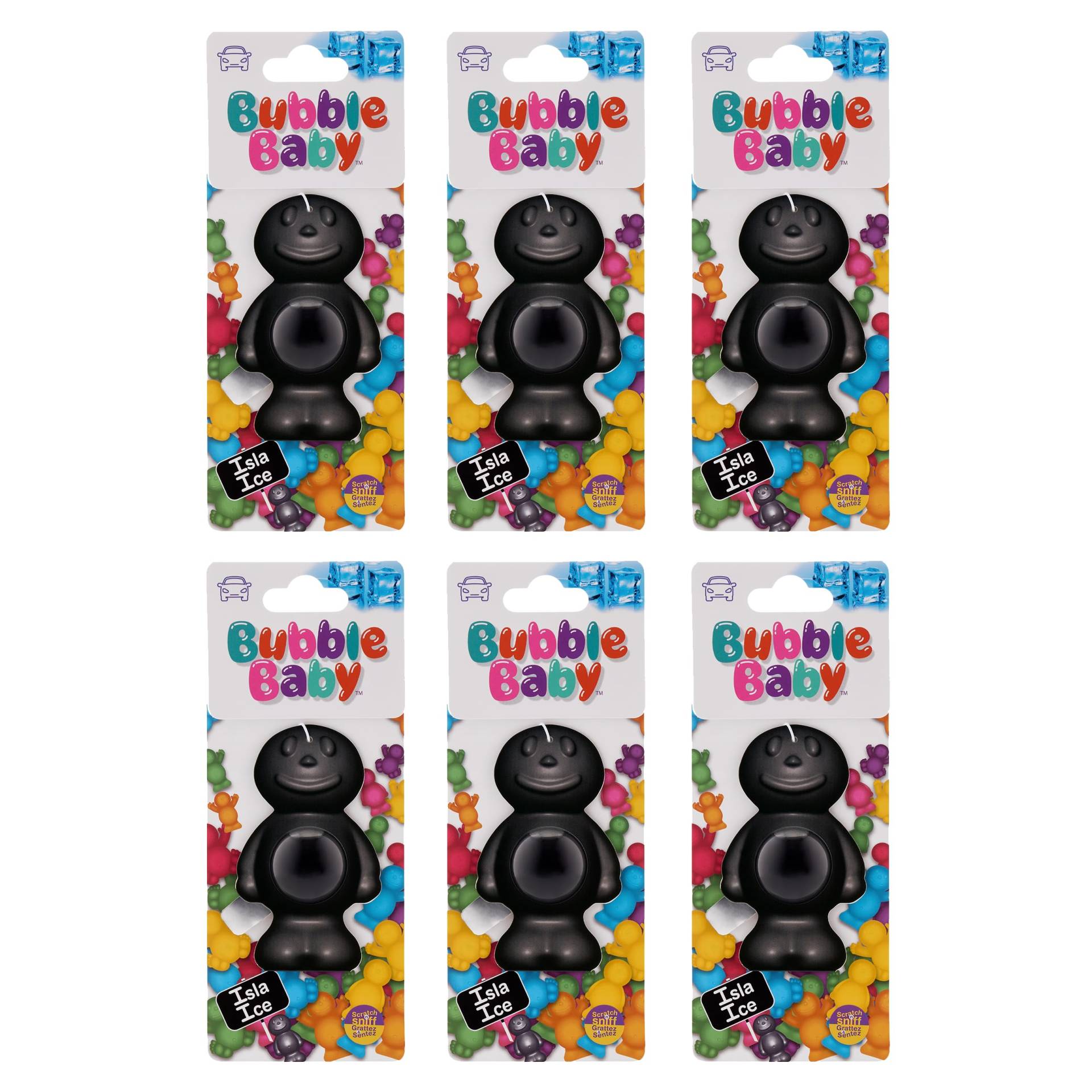 BUBBLEBABY Auto-Lufterfrischer und Geruchsbeseitiger, frischer Eisduft (6er-Pack) von BUBBLEBABY