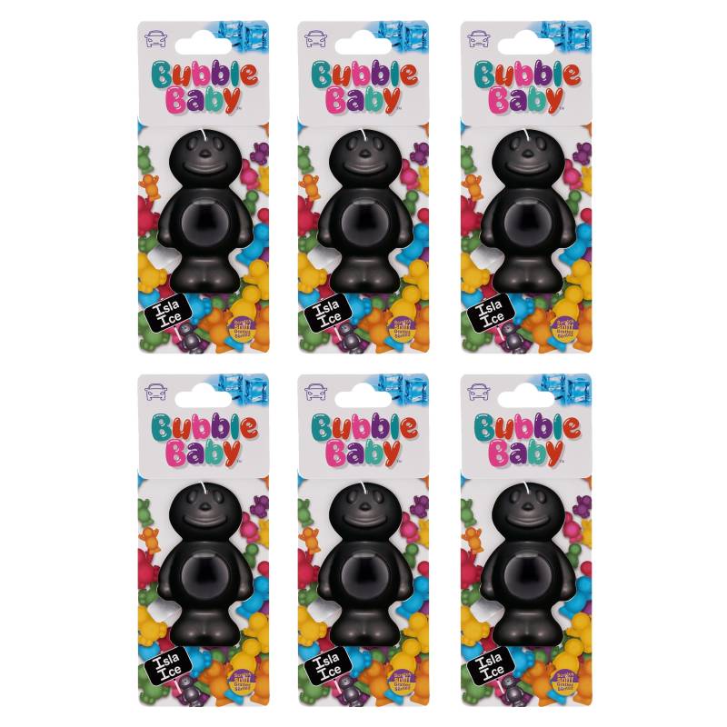 BUBBLEBABY Auto-Lufterfrischer und Geruchsbeseitiger, frischer Eisduft (6er-Pack) von BUBBLEBABY