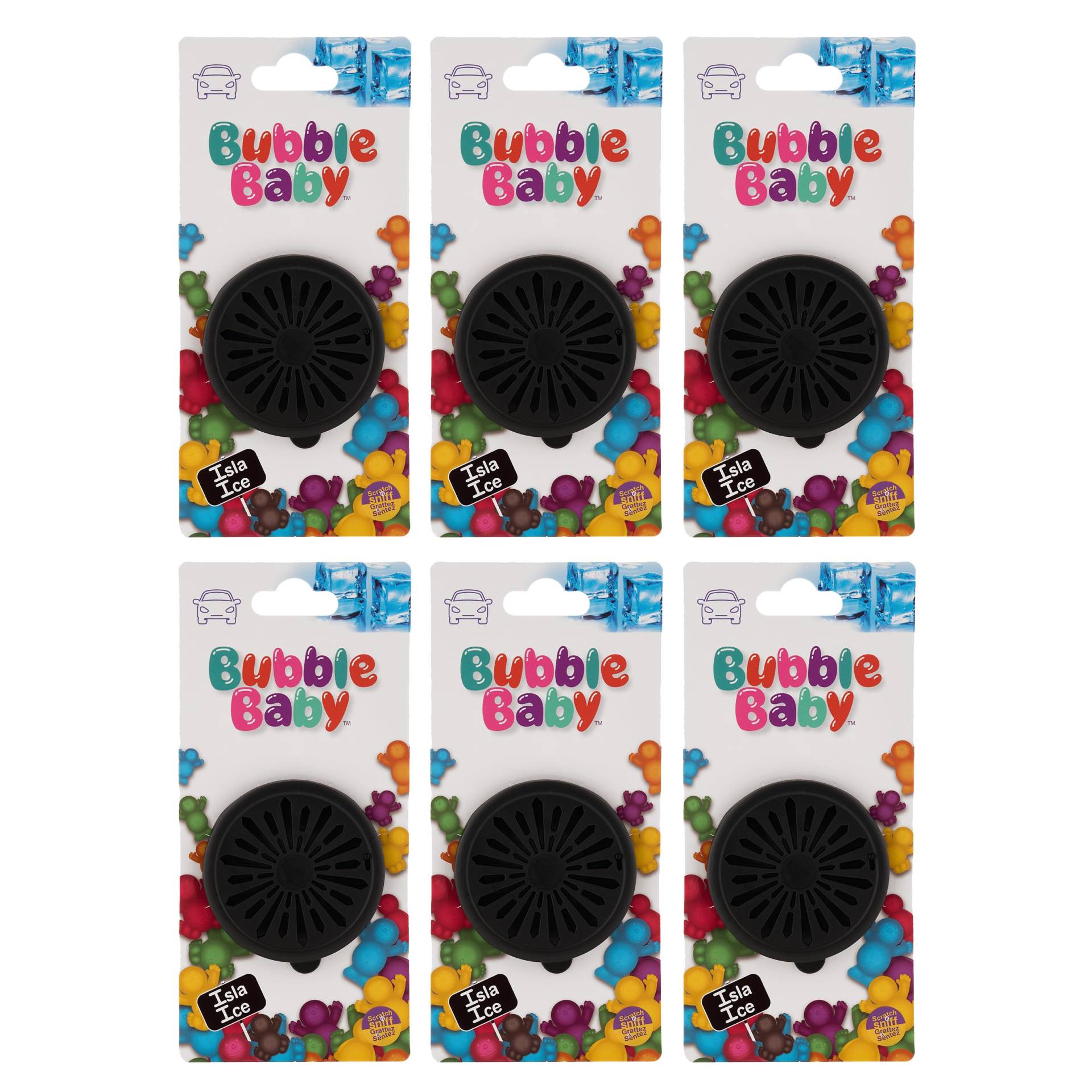 BUBBLEBABY Langlebiger Auto-Lufterfrischer und Geruchsbeseitiger Cool Ice Bio-Röhre (6er-Pack) von BUBBLEBABY