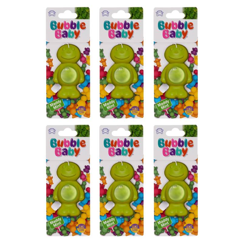 BUBBLEBABY Lufterfrischer und Geruchsbeseitiger für Autos, Minzduft (6er-Pack) von BUBBLEBABY