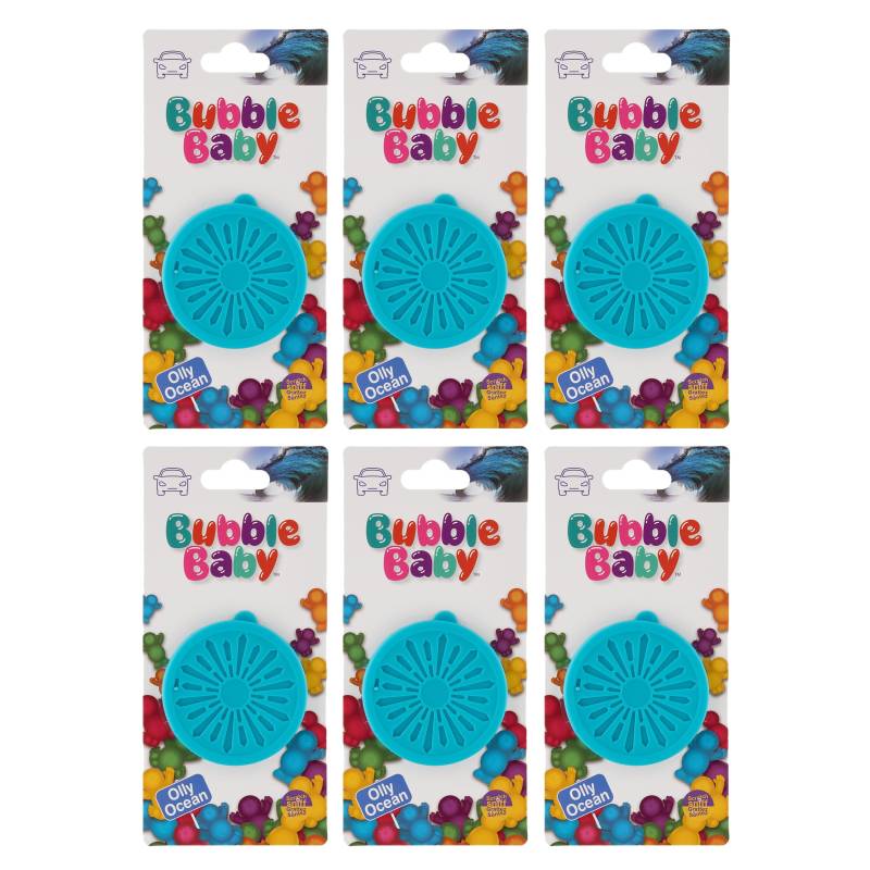 BUBBLEBABY Organic Tub Ocean Spa Langlebiger Auto-Lufterfrischer und Geruchsbeseitiger (6er-Pack) von BUBBLEBABY