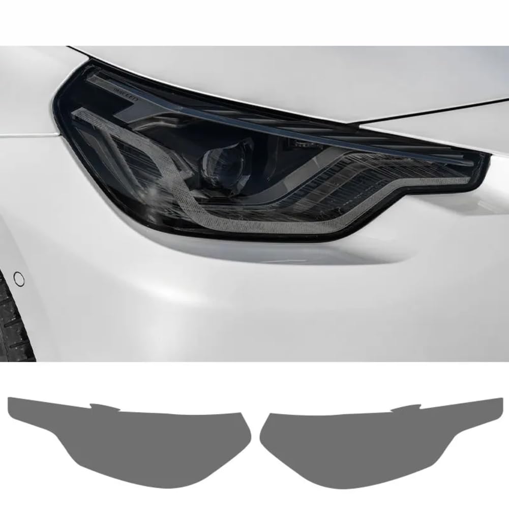 2 Stück Autoscheinwerfer Schutzfolie Frontlicht Transparent Rauchschwarz TPU Aufkleber, Für BMW 2er Coupé G42 2022 M240i von BUCAODA