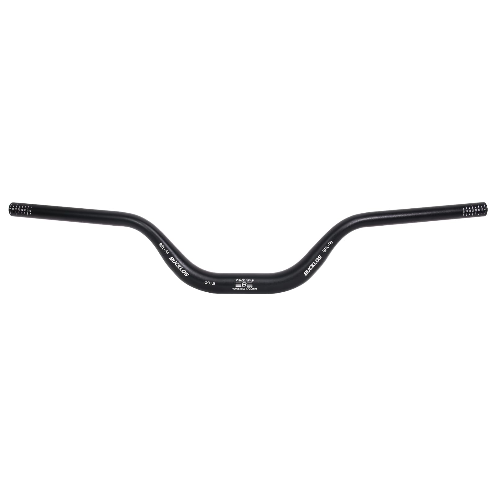 BUCKLOS Mountainbike-Lenker 31,8 mm – 30/50/90 mm Rise MTB Aluminiumlegierung Lenker – 720/780 mm extra lange Fahrradlenker für E-Bike, Klapprad, BMX, Downhill-Rennen. von BUCKLOS