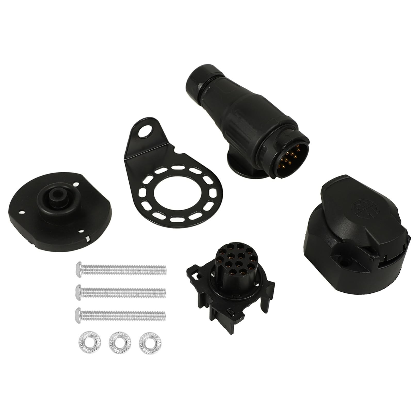 1 Satz Abschlepp Steckdose Stecker Für Wohnmobilanhänger Anhängersteckdose Stecker Für Anhängerbeleuchtung Anhänger Reparaturteil Anhängersteckverbinder Kieselgel Black BUGUUYO von BUGUUYO