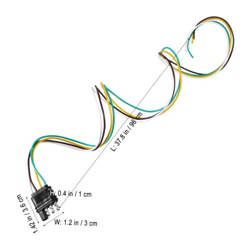 4 Draht Anhängerverkabelung Anhängerstecker 4 Poliger Anhängerstecker BUGUUYO von BUGUUYO