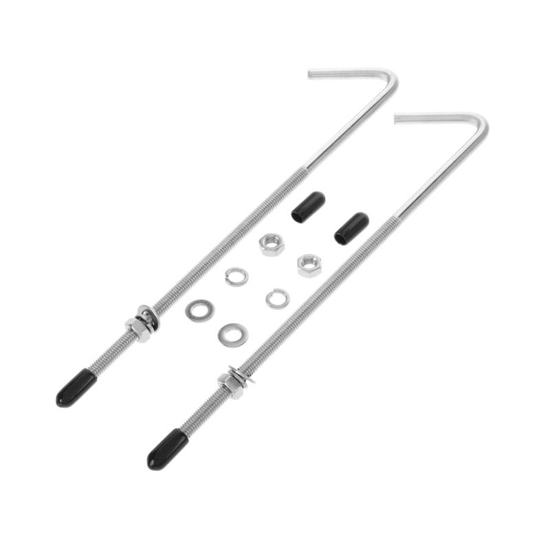 BUGUUYO 1 Satz Batteriehalter Batterien Autobatterie-befestigungshalterung Batteriesicherungsklemme Autobatterie-sicherungsset Autobatterie-aufbewahrungsset J Haken Silver Rostfreier Stahl von BUGUUYO