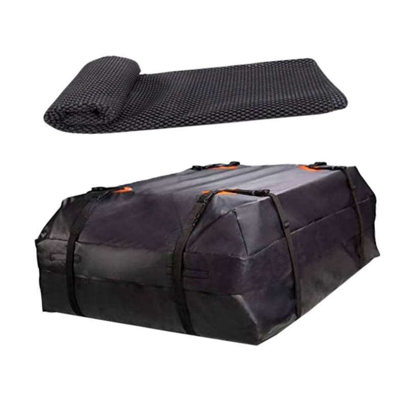 BUGUUYO 1 Satz Dachgepäck Träger Netz Taschen Korb Haken Freizeit LKW Gestell Autodachtasche Ladeguthalter für das Fahrzeugdach Auto Dach Ladung Halter Autozubehör 420d Oxford-Stoff Black von BUGUUYO