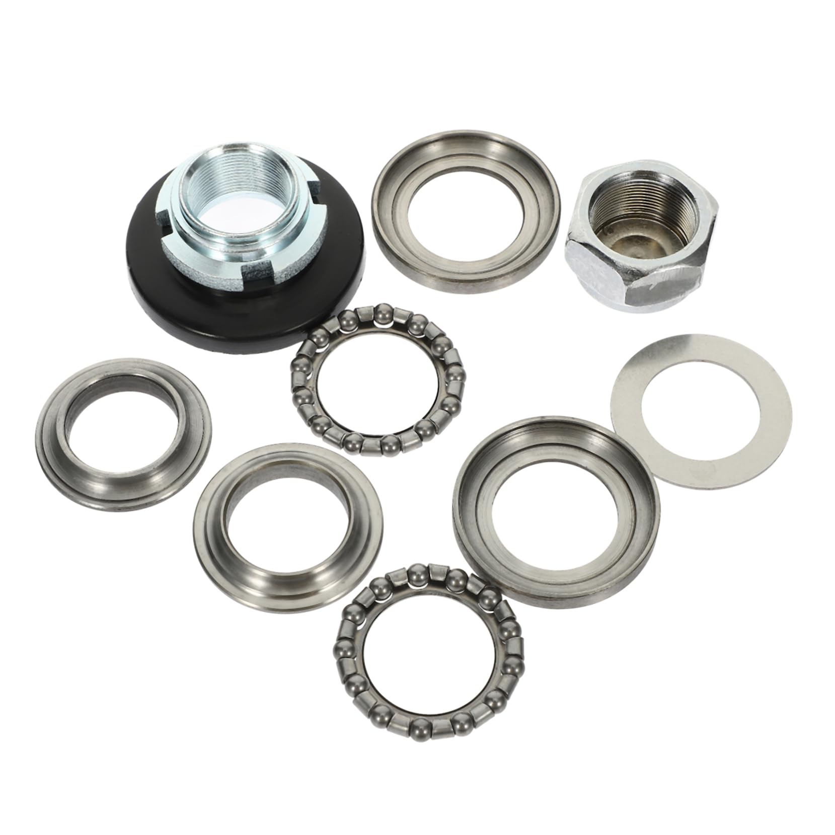 BUGUUYO 1 Satz -Lenklager Lenklager Kit Motorradteil Lenklagerring Motorradlagersatz -Lagerringsatz Lenkschaftlagerringsatz -Lenkschaftlagerring Stahl Silver von BUGUUYO