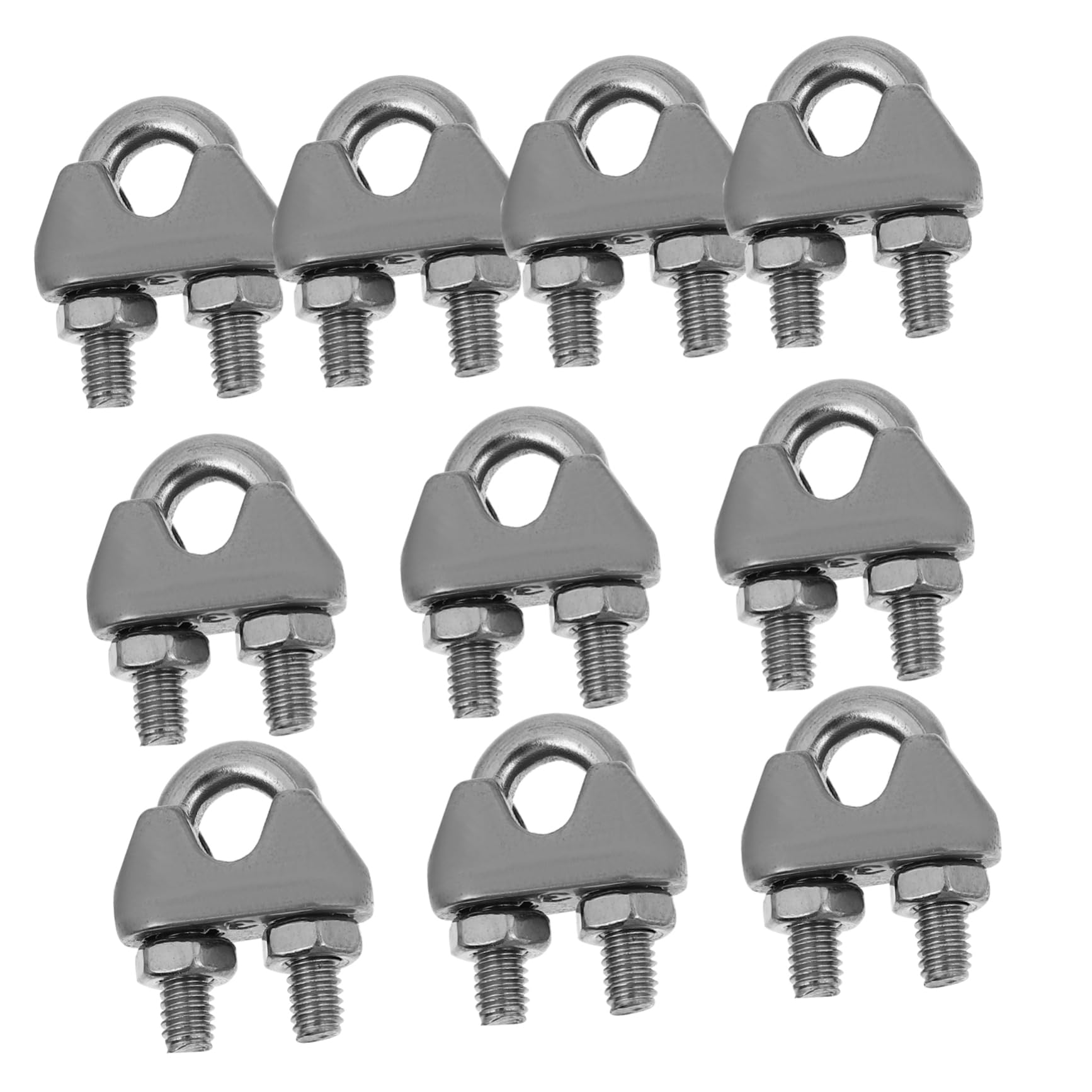 BUGUUYO 10St Spannfutter für Drahtseile Elektrozaun- Drahtschlaufe Cable Clips Cable clamp klemmbausteine stabile Drahtseilklemmen Edelstahlklammern Rostfreier Stahl Silver von BUGUUYO