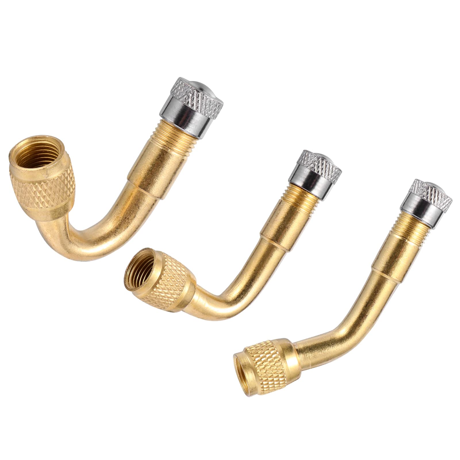 BUGUUYO 3 STK Ventil autoreifen motorradreifen Auto reifenglanz Tire Valve Extension kit zubehör fürs Auto Schleifer Abzieher Roller Verlängerungsadapter aus Kupfer Adapter Golden von BUGUUYO