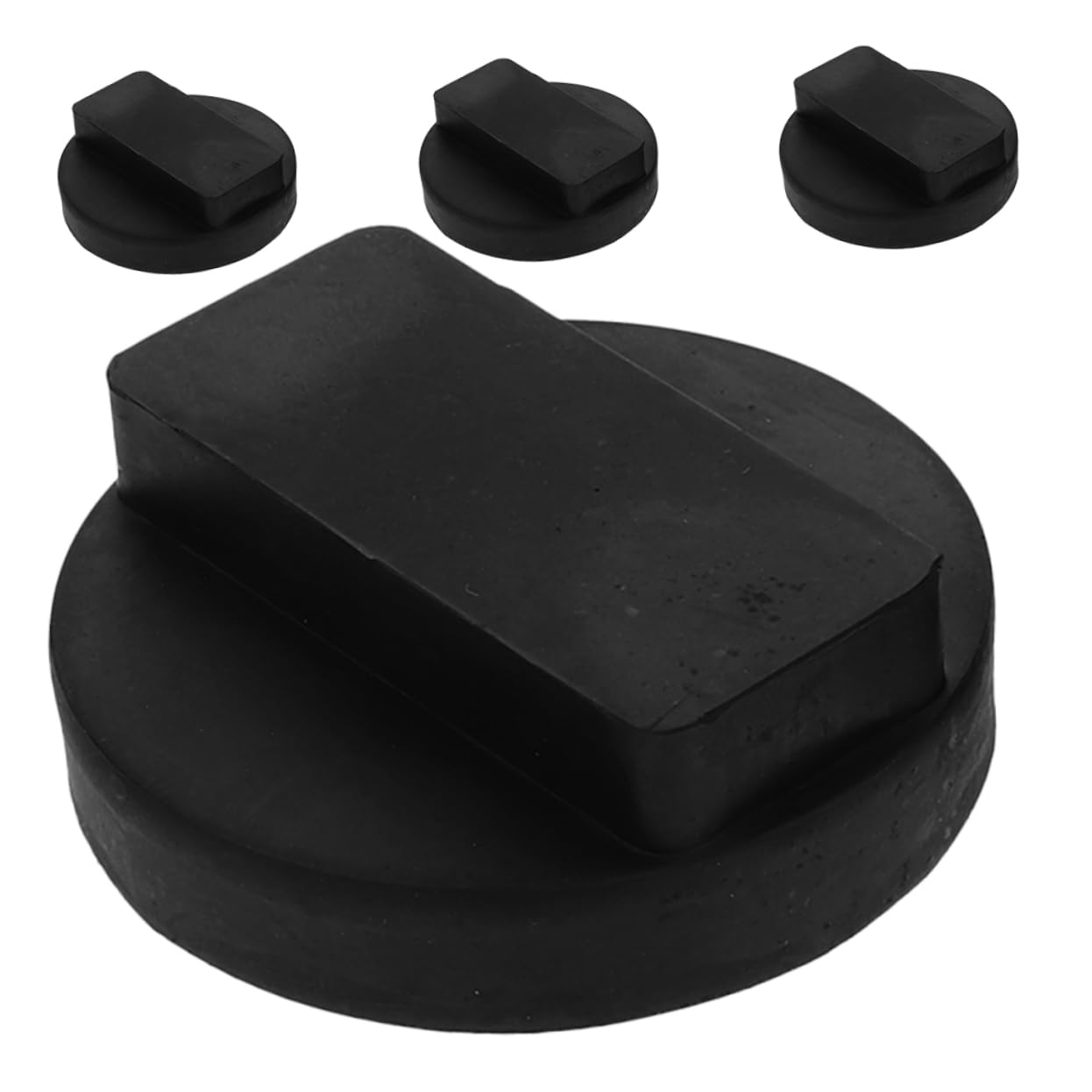 BUGUUYO 4 Stück Stoßdämpfer Wagenheberauflagen Für Anhänger Bodenklinkenpad-Adapter Pinch Weld Jack Pad Wagenheberständerpolster Für Quetschschweißungen Wagenheber-Pads Black Gummi von BUGUUYO