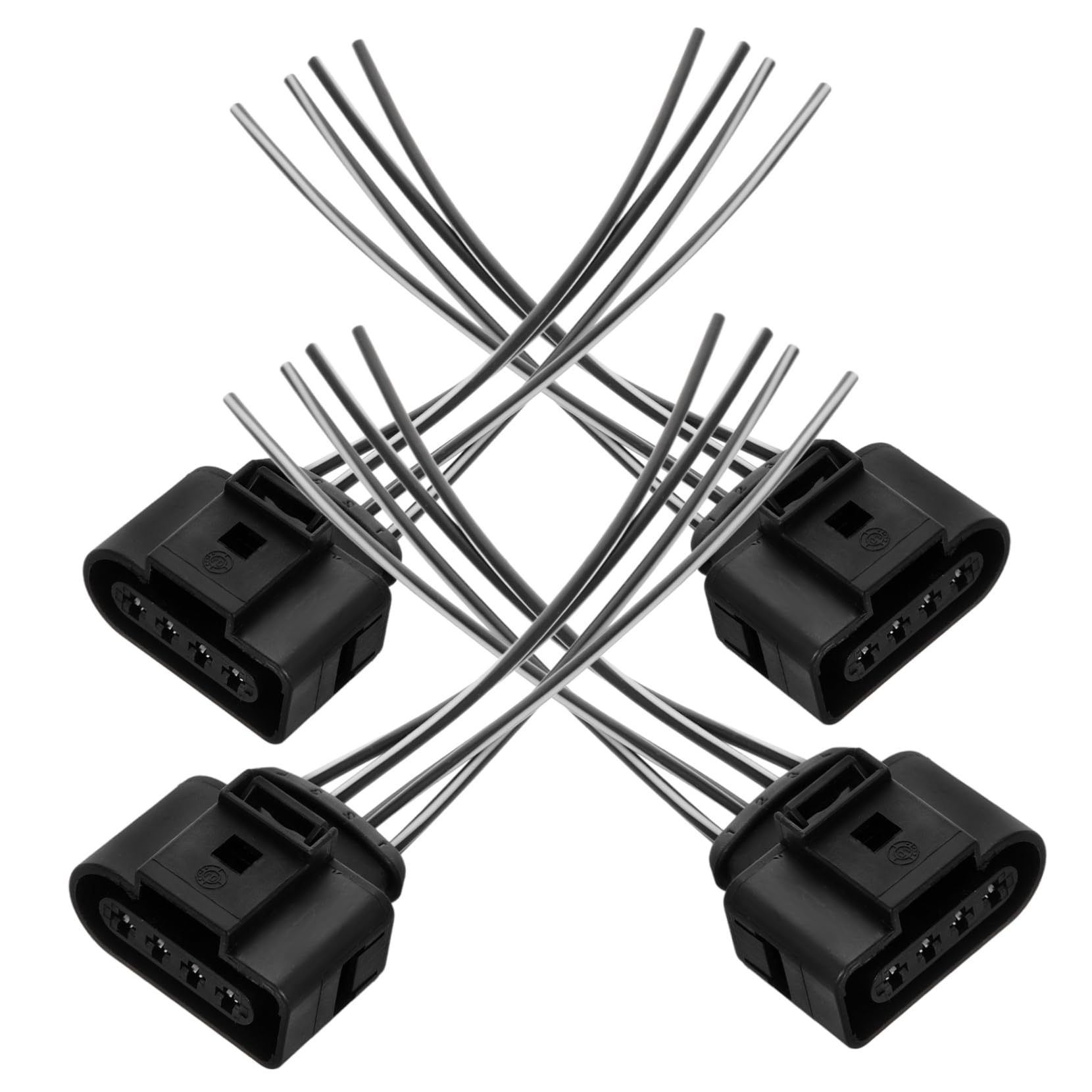 BUGUUYO 4 Stück Zündspulenstecker Zündspulenstecker Ersatz Auto Verkabelungsstecker Zündkabel Zündspulendraht Adapter Zündspulenstecker Kabelbaum Kunststoff Schwarz von BUGUUYO