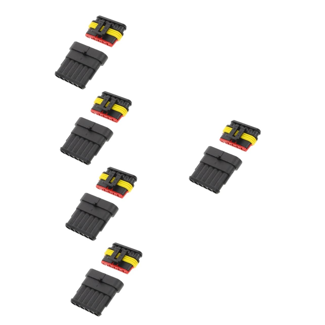 BUGUUYO 5 Sätze Wasserdichter Stecker Auto 6-poliger Stecker Auto-stecker Und -buchse Auto 6-wege-stecker Kabelsteckdose Kfz-stecker Und Buchse Männlicher Und Weiblicher Stecker Nylon von BUGUUYO